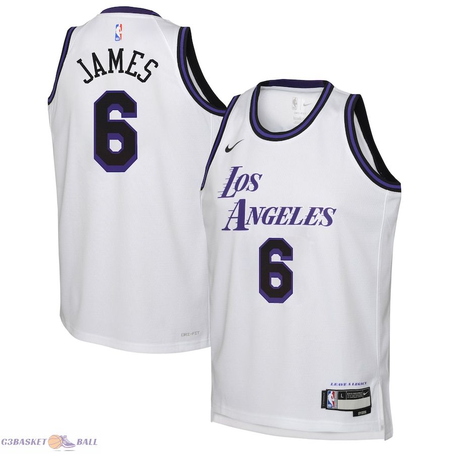 Youth Los Angeles Lakers LeBron James White 2022/23 Swingman Jersey - City Edition