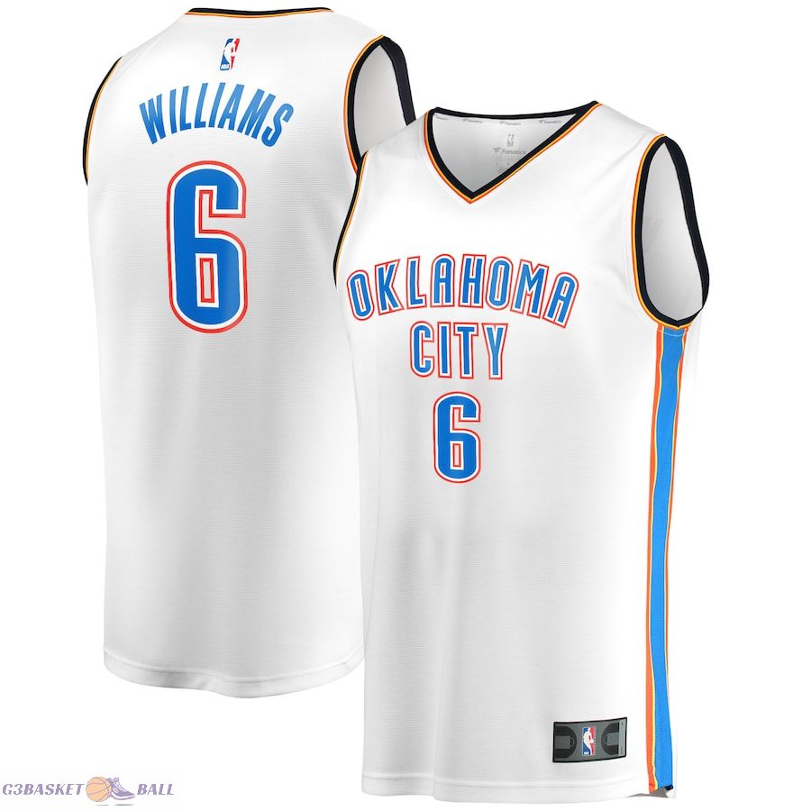 Men's Oklahoma City Thunder Jaylin Williams Fanatics White Fast Break Player Jersey - Association Edition