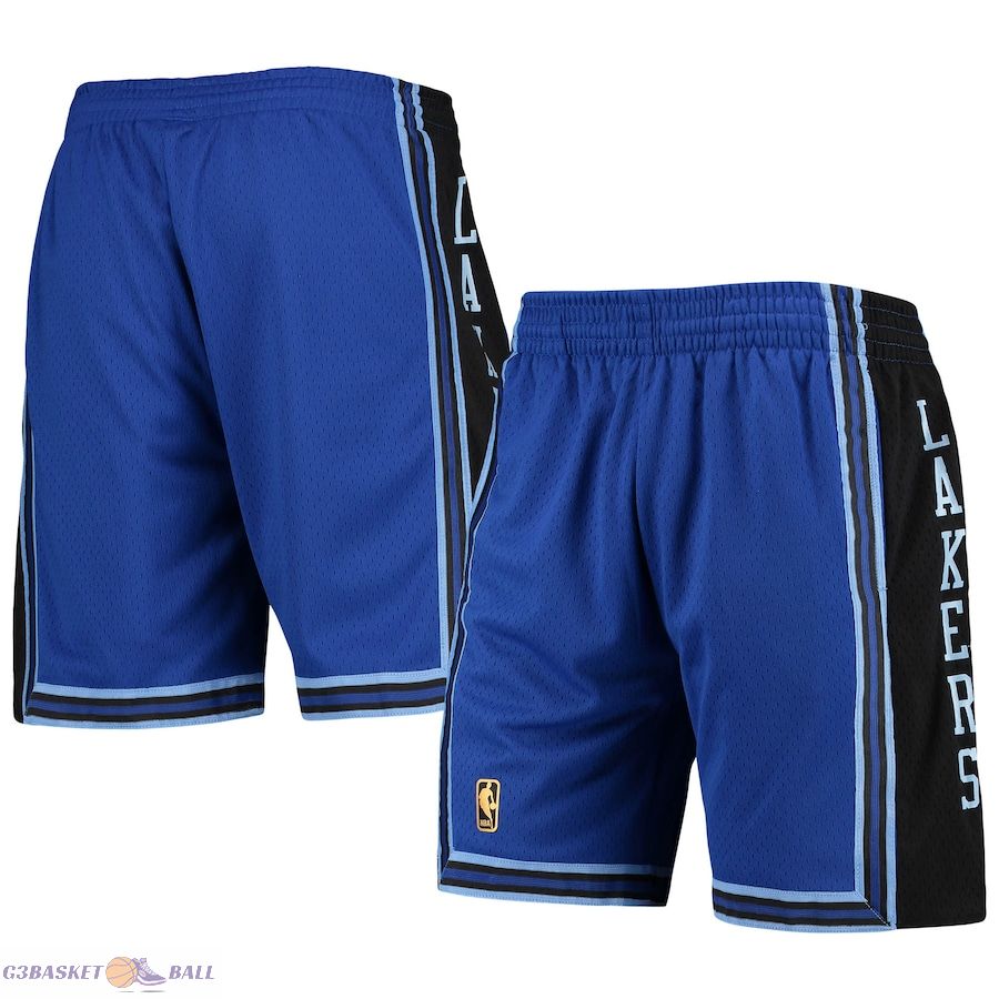 Men's Los Angeles Lakers Mitchell & Ness Royal Hardwood Classics Reload Swingman Shorts