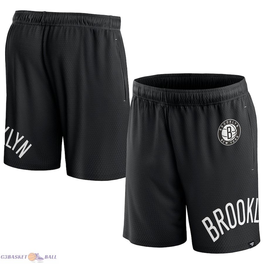 Men's Brooklyn Nets Fanatics Black Free Throw Mesh Shorts