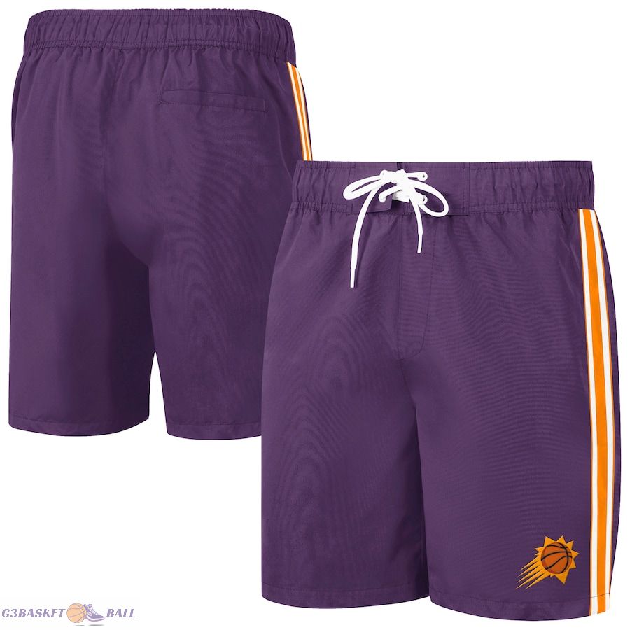 Men's Phoenix Suns G-III Sports by Carl Banks Purple/Orange Sand Beach Volley Swim Shorts Men's Phoenix Suns G-III Sports by Carl Banks Purple/Orange Sand Beach Volley Swim Shorts