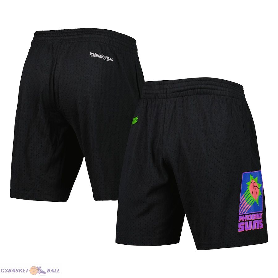 Men's Phoenix Suns Mitchell & Ness Black Hardwood Classics Color Bomb Energy Shorts