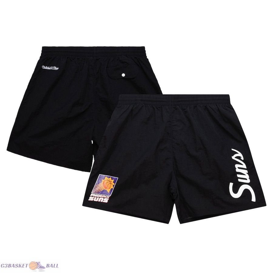 Men's Phoenix Suns Mitchell & Ness Black Team Essentials Nylon Shorts