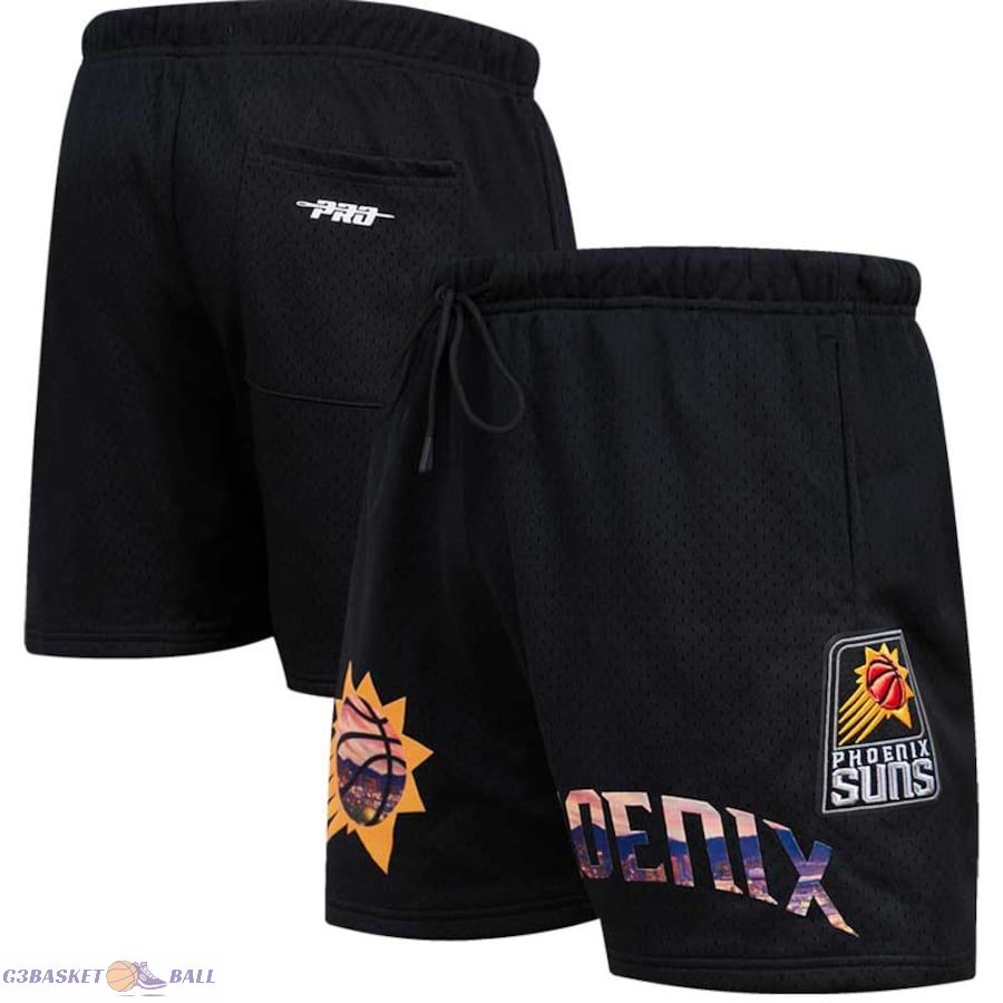 Men's Phoenix Suns Pro Standard Black City Scape Mesh Shorts