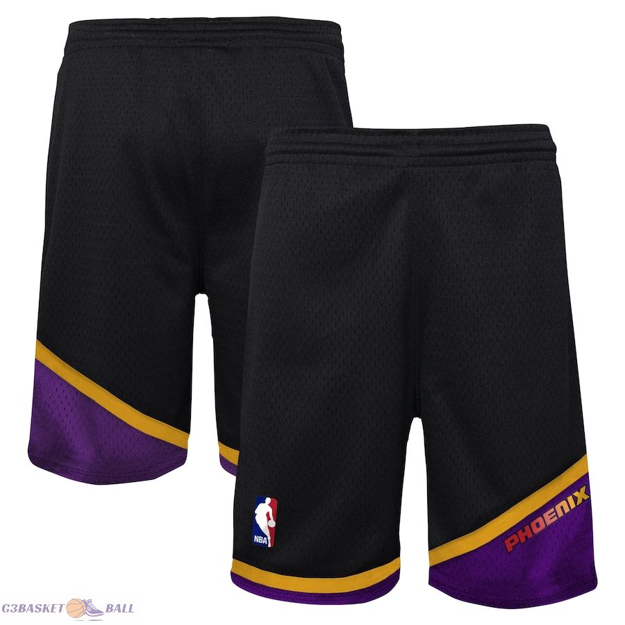 Youth Phoenix Suns Mitchell & Ness Black Hardwood Classics Swingman Shorts