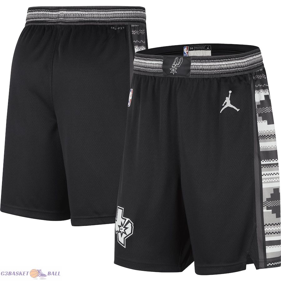 Men's San Antonio Spurs Jordan Brand Black 2022/2023 Statement Edition Swingman Performance Shorts