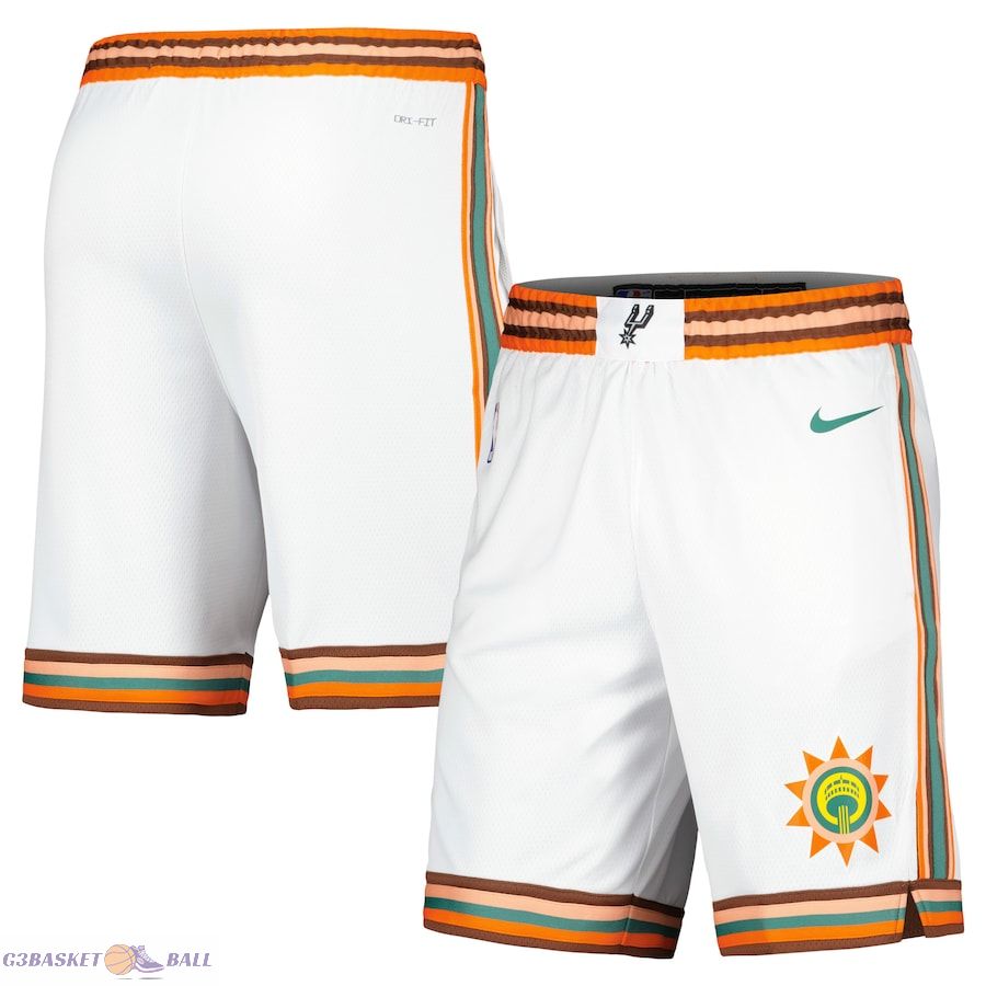 Men's San Antonio Spurs White 2023/24 City Edition Swingman Shorts