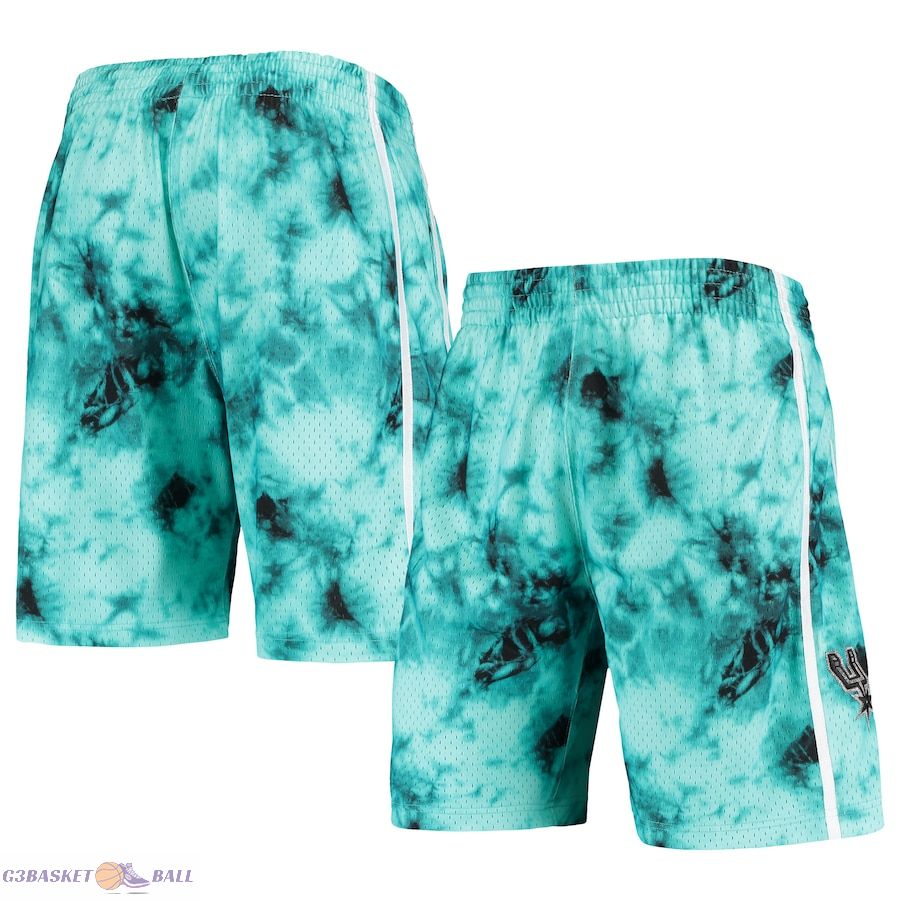 Men's San Antonio Spurs Mitchell & Ness Teal Hardwood Classics 1998 Galaxy Swingman Shorts