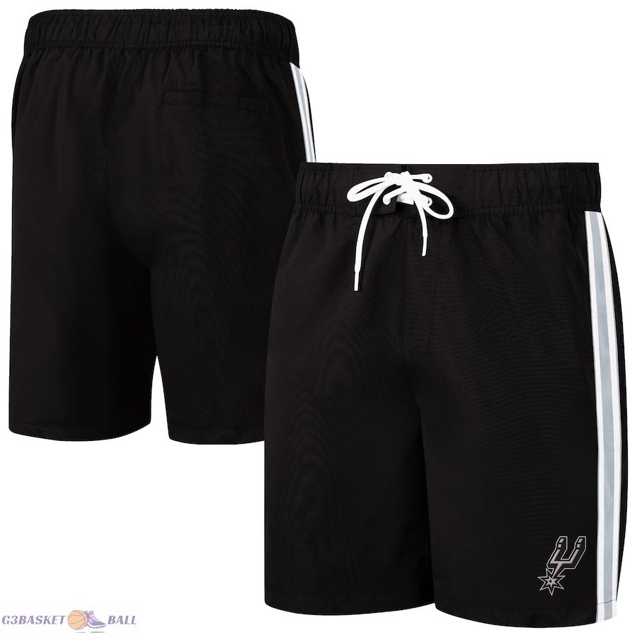 Men's San Antonio Spurs G-III Sports by Carl Banks Black/Gray Sand Beach Volley Swim Shorts