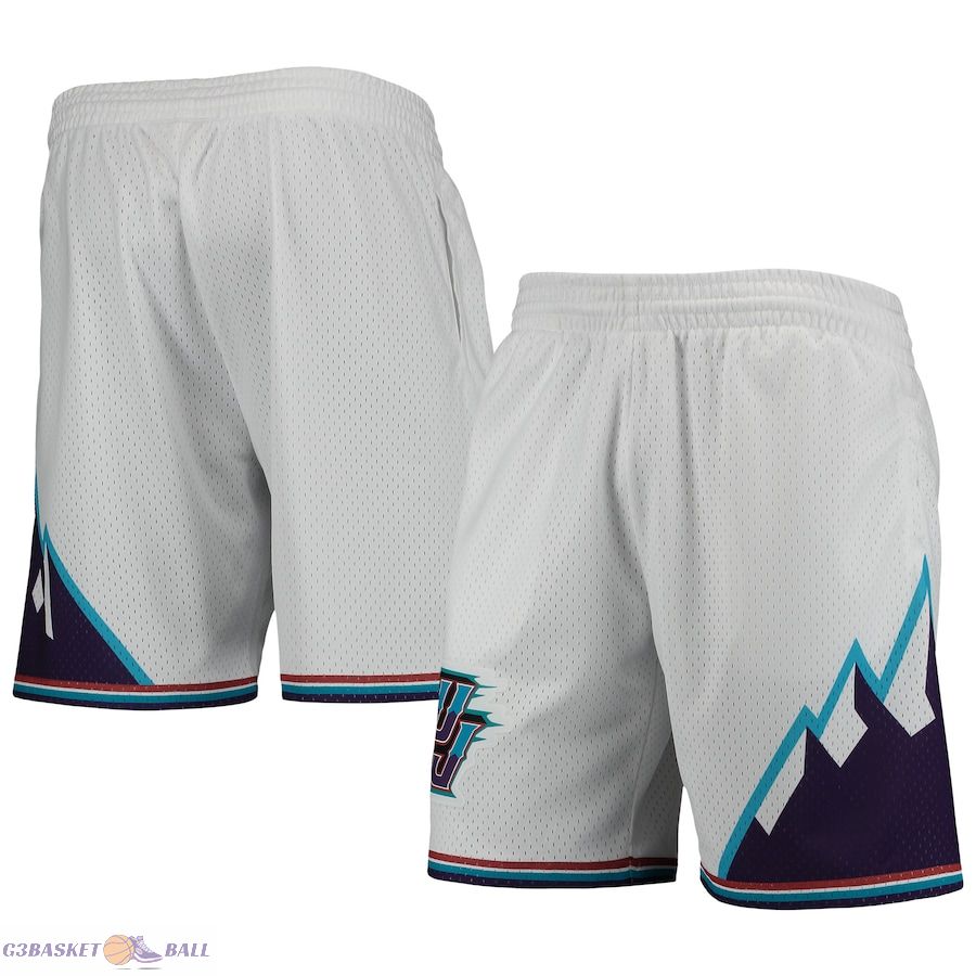 Men's Utah Jazz Mitchell & Ness White 1996-97 Hardwood Classics Swingman Shorts