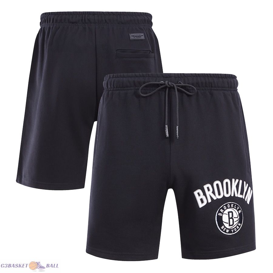 Men's Brooklyn Nets Pro Standard Black Classic FLC Shorts