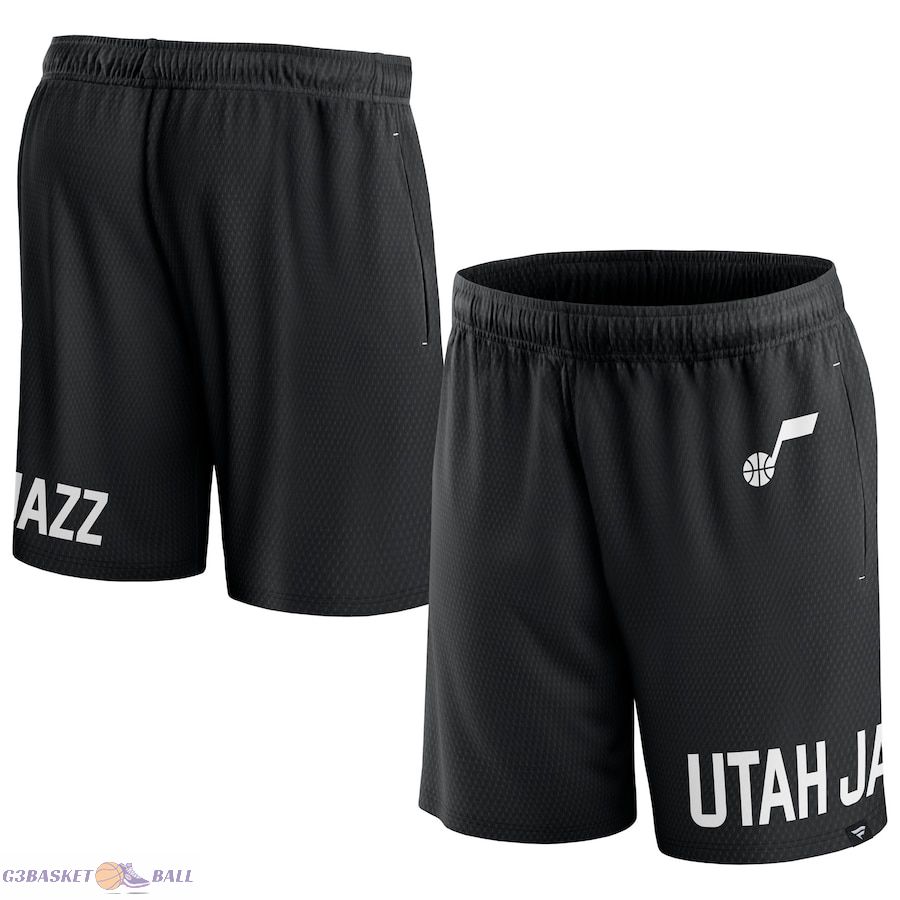 Men's Utah Jazz Fanatics Black Free Throw Mesh Shorts Men's Utah Jazz Fanatics Black Free Throw Mesh Shorts