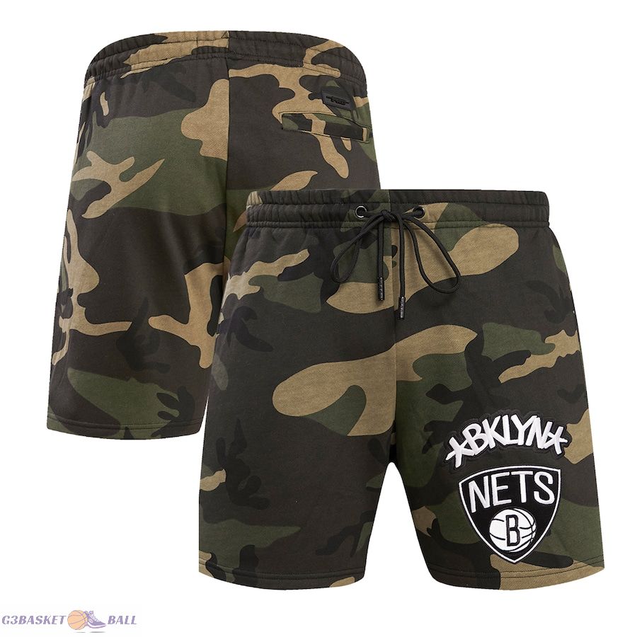 Men's Brooklyn Nets Pro Standard Camo Stacked Logo Shorts Men's Brooklyn Nets Pro Standard Camo Stacked Logo Shorts