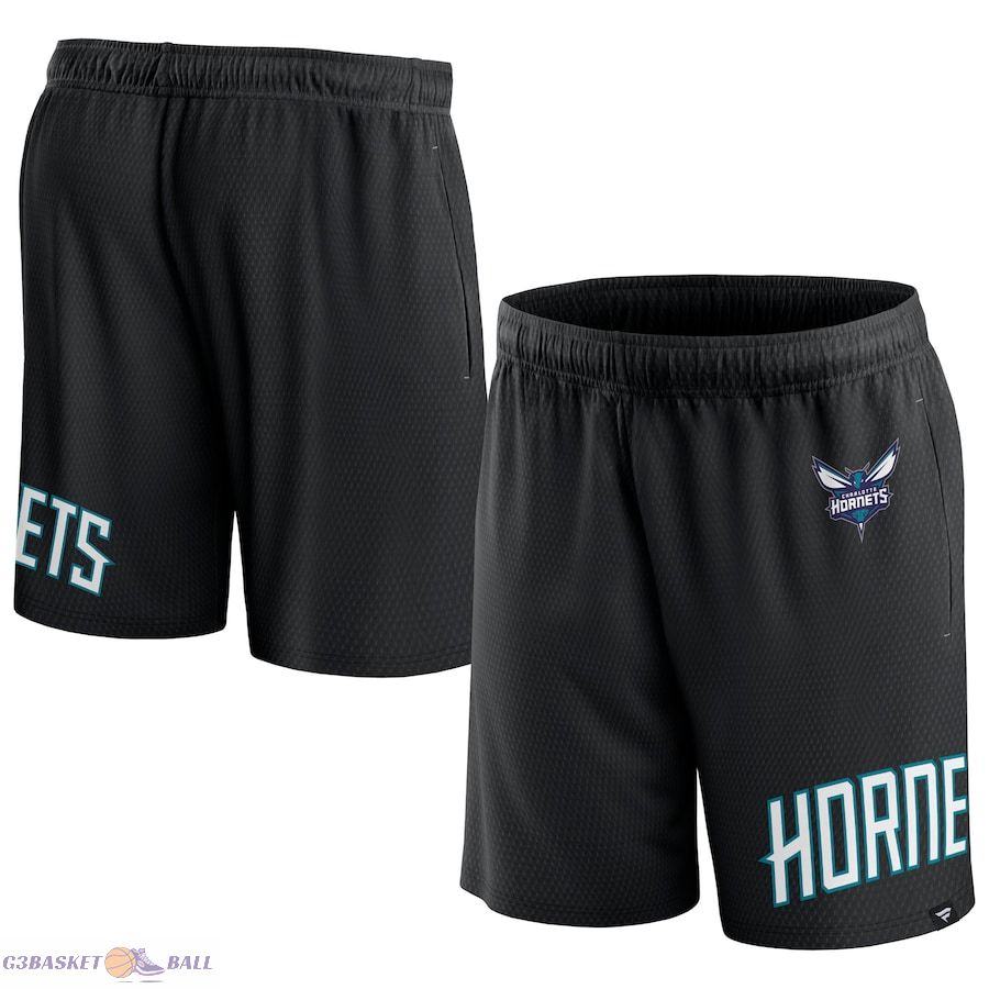 Men's Charlotte Hornets Fanatics Black Free Throw Mesh Shorts