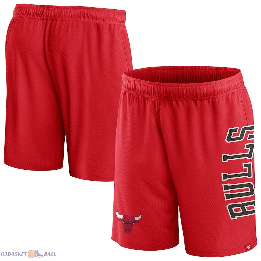 Men's Chicago Bulls Fanatics Red Post Up Mesh Shorts