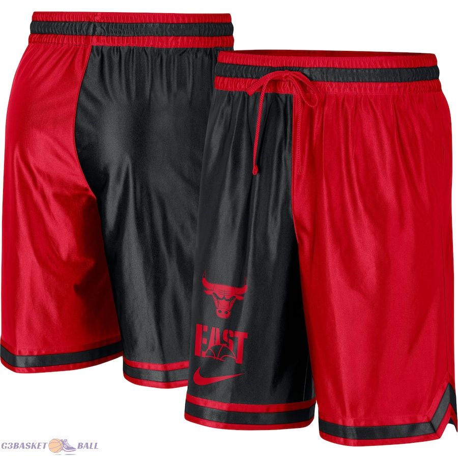 Men's Chicago Bulls Red/Black Courtside Versus Force Split DNA Performance Shorts