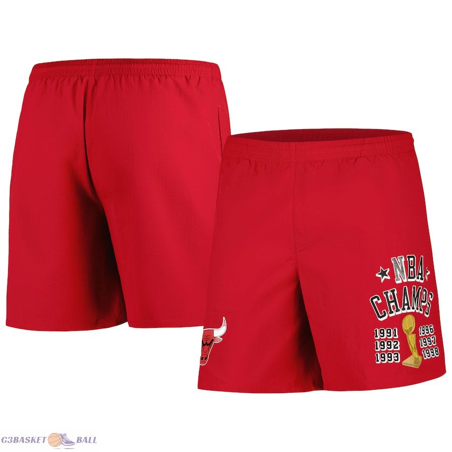 Men's Chicago Bulls Mitchell & Ness Red 6x Champions Heritage Shorts