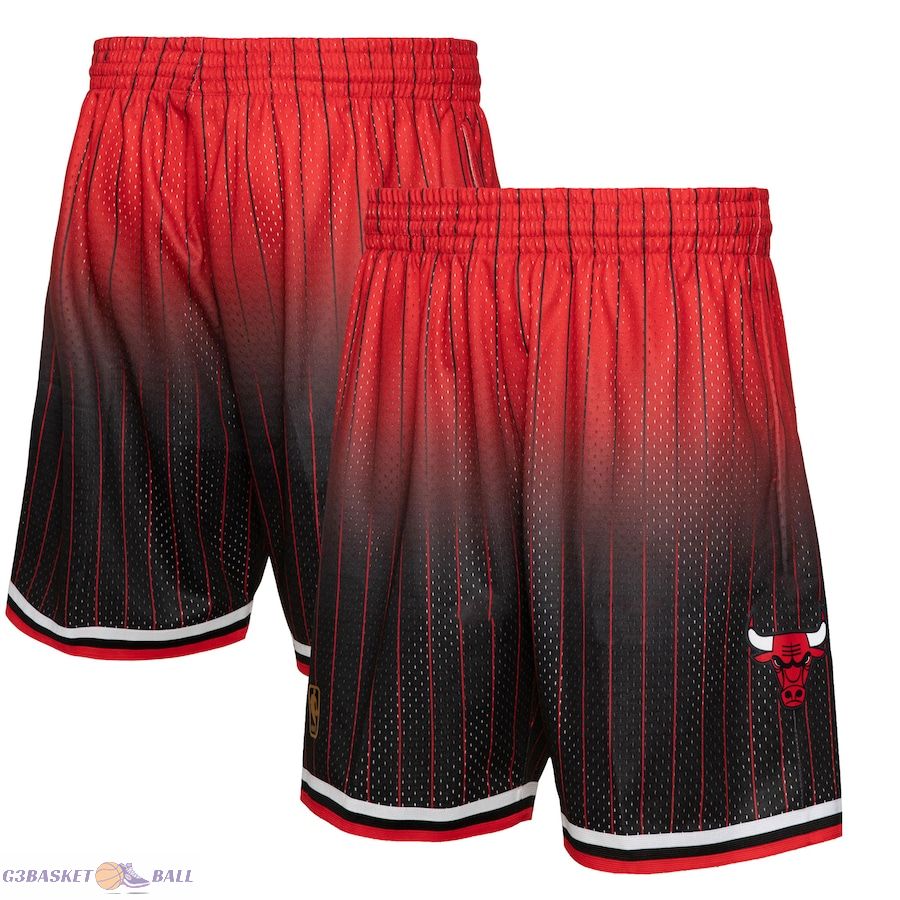 Men's Chicago Bulls Mitchell & Ness Red/Black 1995/96 Hardwood Classics Fadeaway Reload 3.0 Swingman Shorts