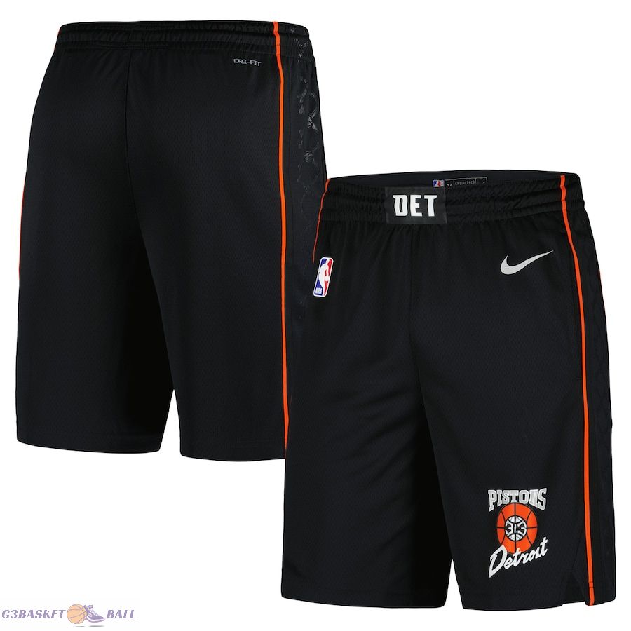 Men's Detroit Pistons Black 2023/24 City Edition Swingman Shorts