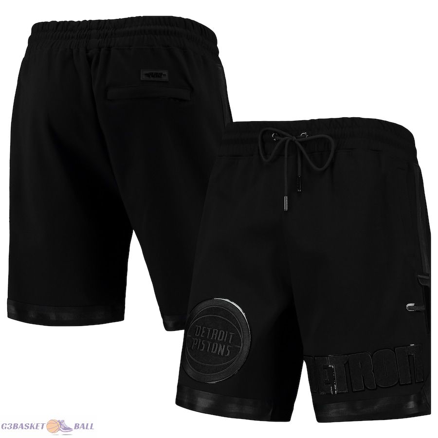 Men's Detroit Pistons Pro Standard Triple Black Gloss Shorts