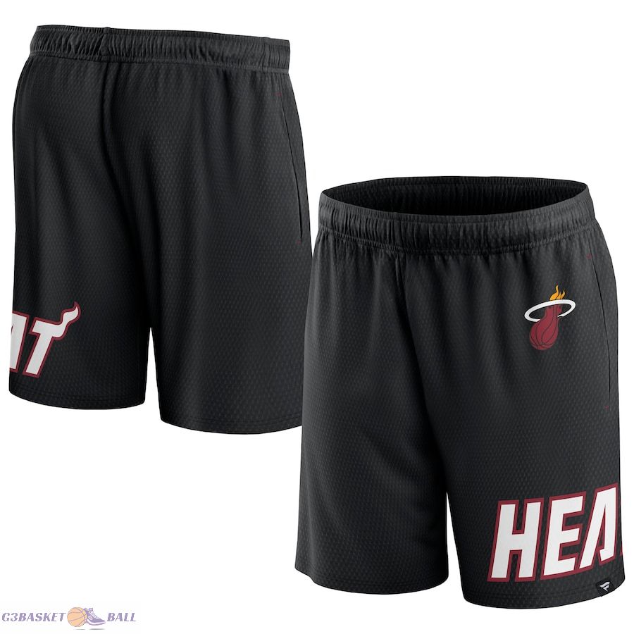 Men's Miami Heat Fanatics Black Free Throw Mesh Shorts