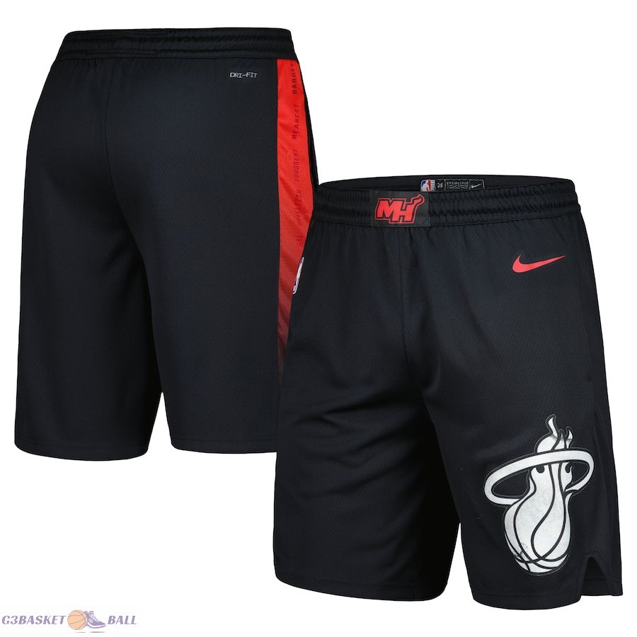 Men's Miami Heat Black 2023/24 City Edition Swingman Shorts Men's Miami Heat Black 2023/24 City Edition Swingman Shorts