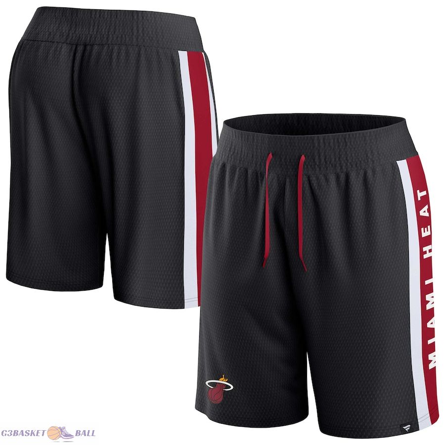 Men's Miami Heat Fanatics Black Referee Iconic Mesh Shorts
