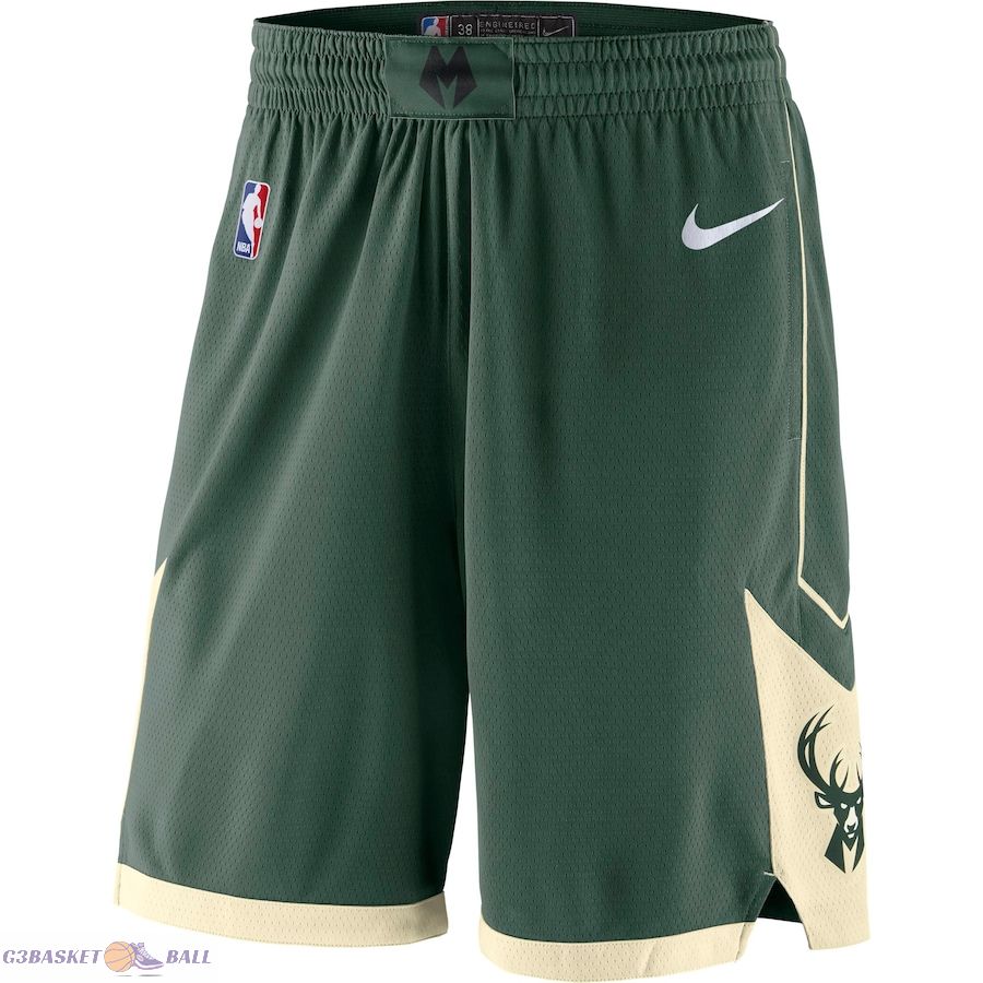 Men's Milwaukee Bucks Hunter Green 2019/20 Icon Edition Swingman Shorts