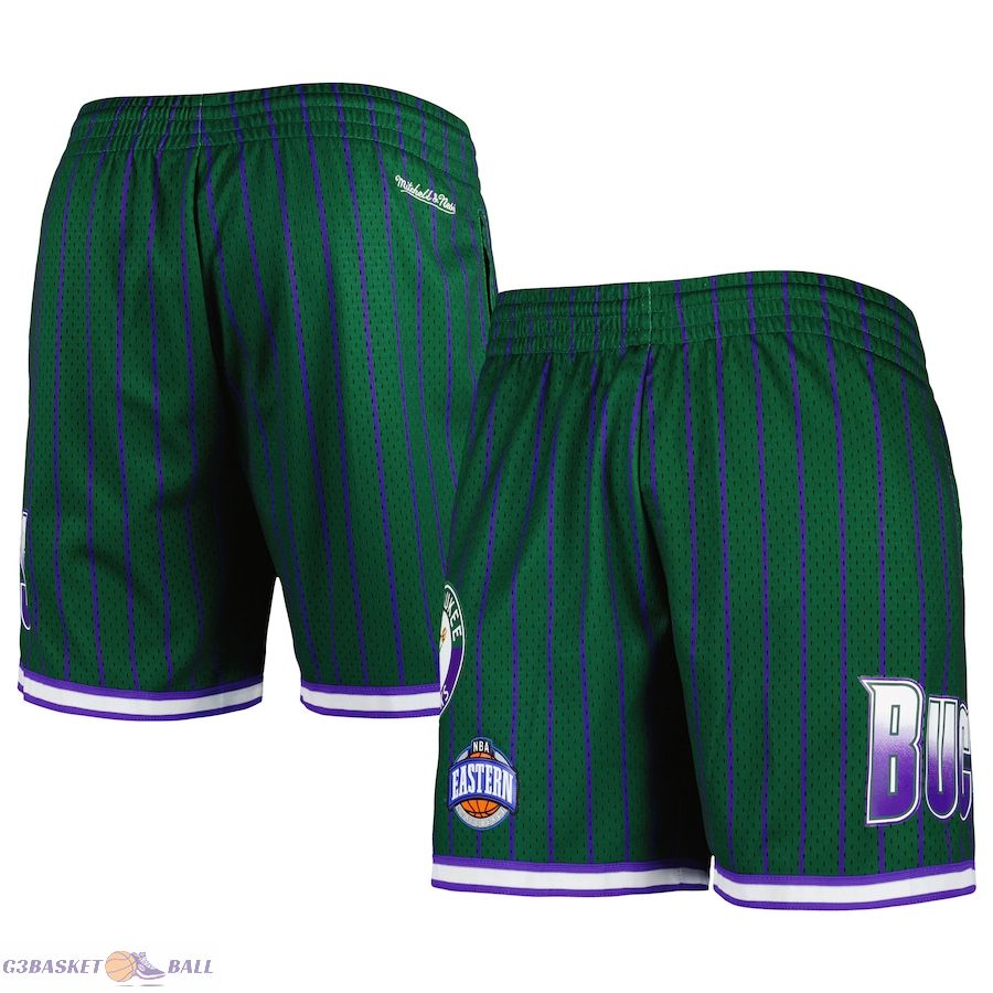 Men's Milwaukee Bucks Mitchell & Ness Hunter Green City Collection Heritage Mesh Shorts
