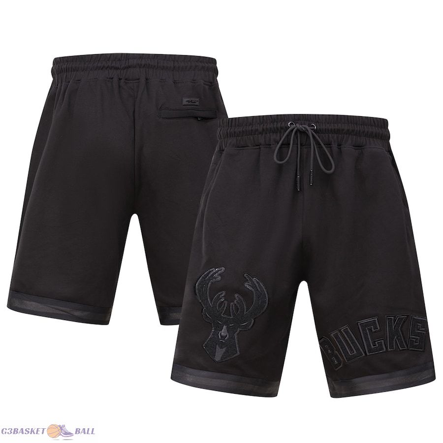 Men's Milwaukee Bucks Pro Standard Black Triple Black Pro Team Shorts