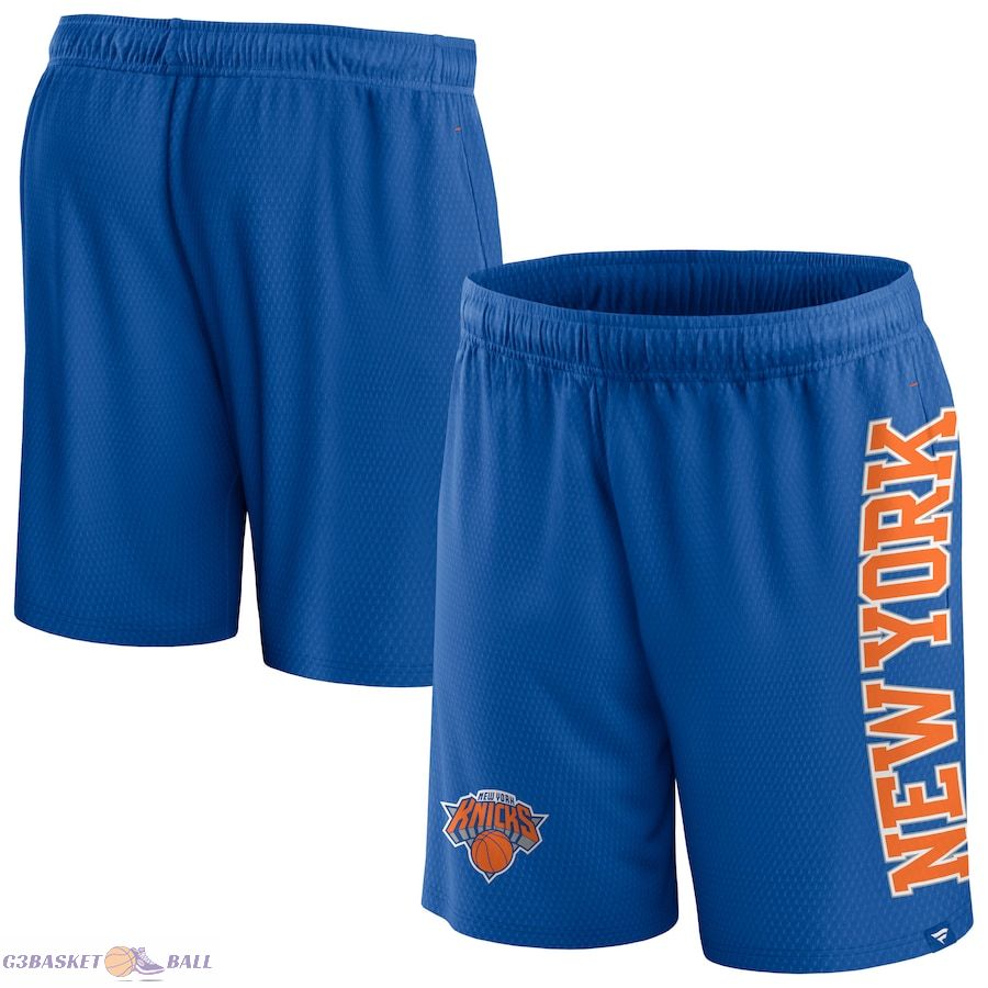 Men's New York Knicks Fanatics Blue Post Up Mesh Shorts