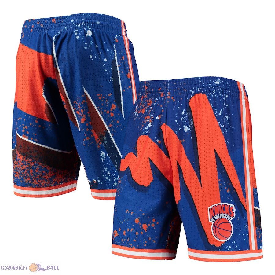 Men's New York Knicks Mitchell & Ness Blue Hardwood Classics 1991 Hyper Hoops Swingman Shorts
