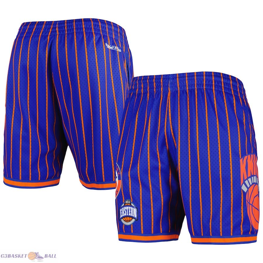 Men's New York Knicks Mitchell & Ness Blue City Collection Heritage Mesh Shorts