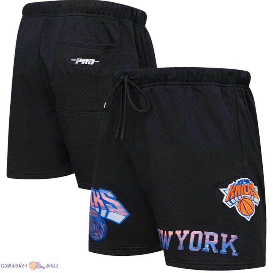 Men's New York Knicks Pro Standard Black City Scape Mesh Shorts