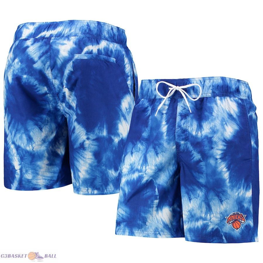 Men's New York Knicks G-III Sports by Carl Banks Blue Splash Volley Swim Shorts Men's New York Knicks G-III Sports by Carl Banks Blue Splash Volley Swim Shorts