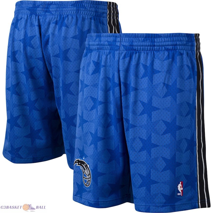 Men's Orlando Magic Mitchell & Ness Blue Hardwood Classics Logo Swingman Shorts