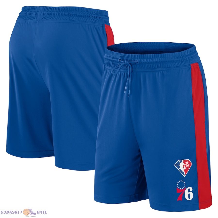 Men's Philadelphia 76ers Fanatics Royal 75th Anniversary Downtown Performance Practice Shorts