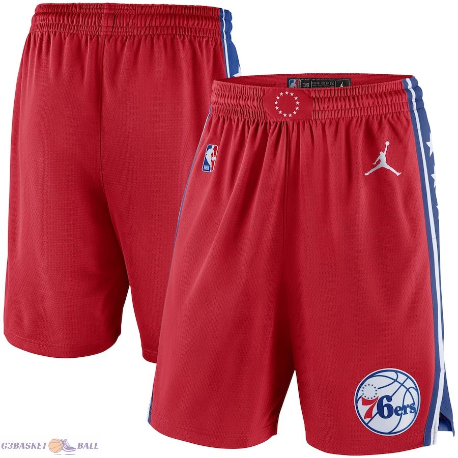 Men's Philadelphia 76ers Jordan Brand Red Statement Edition Swingman Shorts