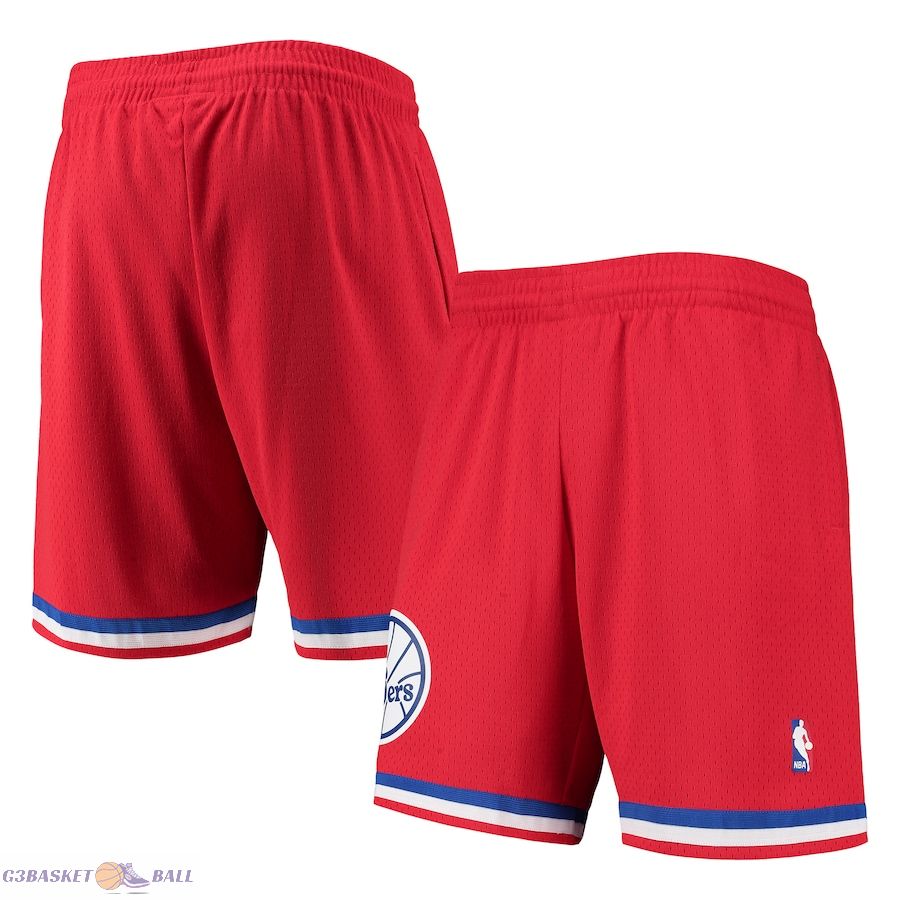 Men's Philadelphia 76ers Mitchell & Ness Red 2002-03 Hardwood Classics Swingman Shorts