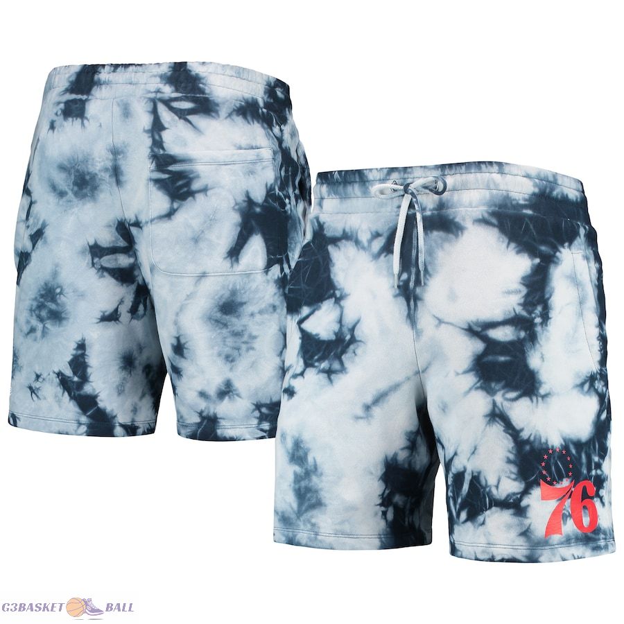 Men's Philadelphia 76ers New Era Royal Fleece Tie-Dye Shorts Men's Philadelphia 76ers New Era Royal Fleece Tie-Dye Shorts