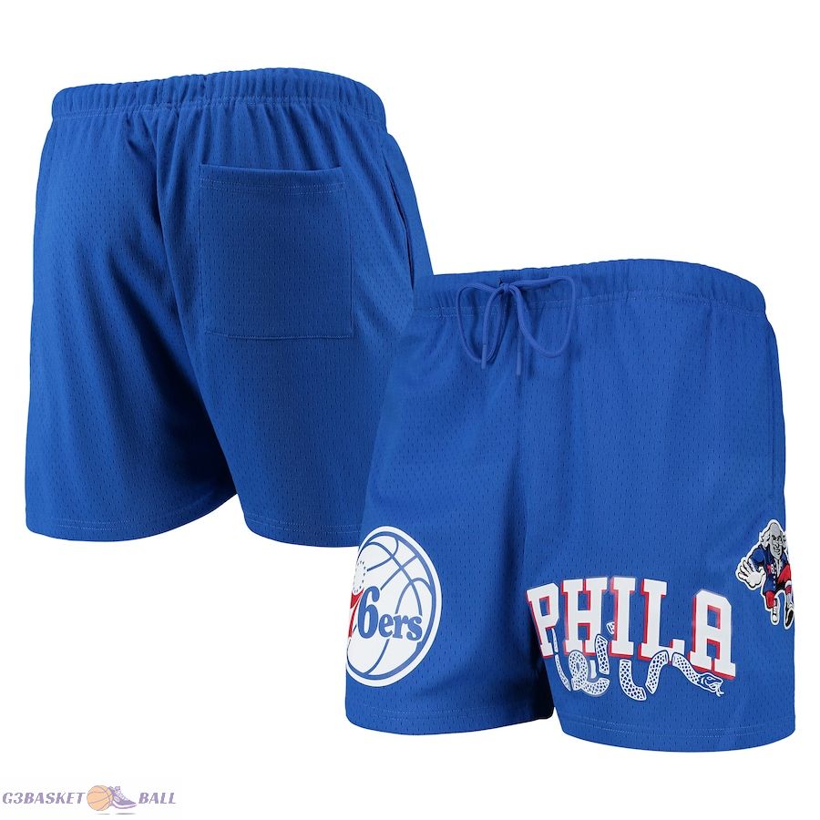 Men's Philadelphia 76ers Pro Standard Royal Mesh Capsule Shorts
