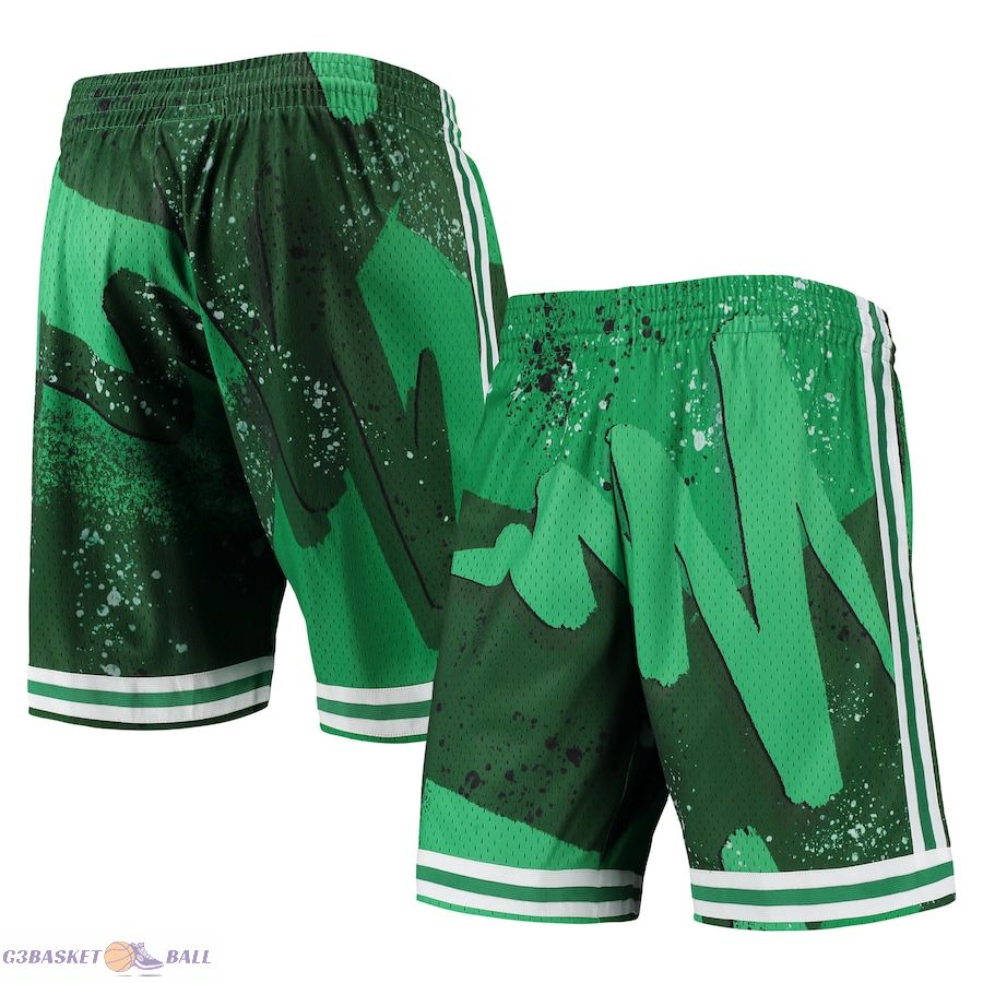 Men's Boston Celtics Mitchell & Ness Kelly Green Hardwood Classics 1985 Hyper Hoops Swingman Shorts Men's Boston Celtics Mitchell & Ness Kelly Green Hardwood Classics 1985 Hyper Hoops Swingman Shorts