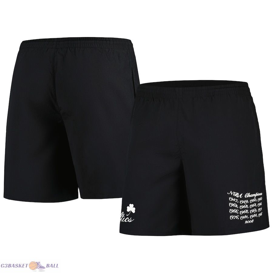 Men's Boston Celtics Mitchell & Ness Black 17x Champions Heritage Shorts