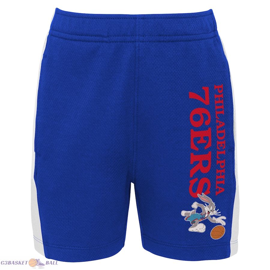Youth Philadelphia 76ers Royal Space Jam 2 Slam Dunk Mesh Shorts