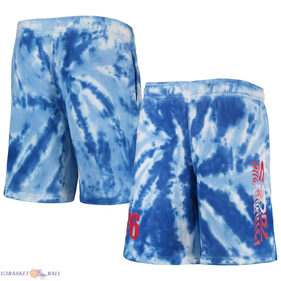 Youth Philadelphia 76ers Royal Santa Monica Tie-Dye Shorts