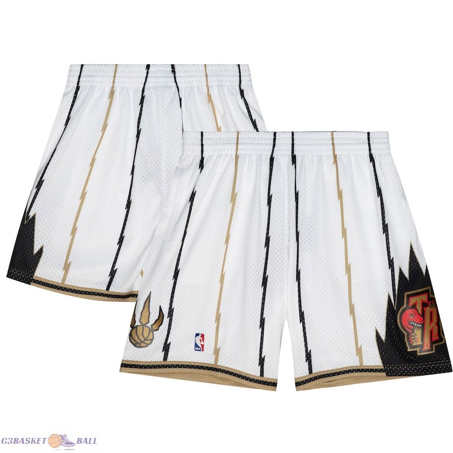 Men's Toronto Raptors Mitchell & Ness White 1998-99 Hardwood Classics Reload 3.0 Swingman Shorts Men's Toronto Raptors Mitchell & Ness White 1998-99 Hardwood Classics Reload 3.0 Swingman Shorts
