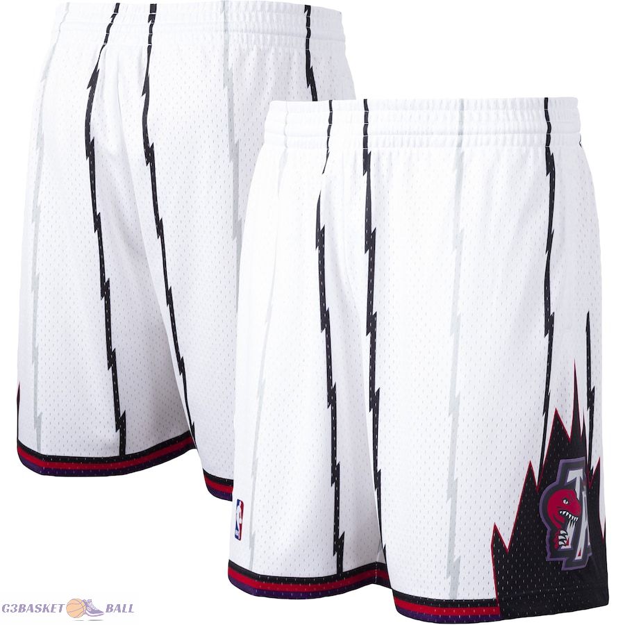 Men's Toronto Raptors Mitchell & Ness White Hardwood Classics Swingman Shorts Men's Toronto Raptors Mitchell & Ness White Hardwood Classics Swingman Shorts