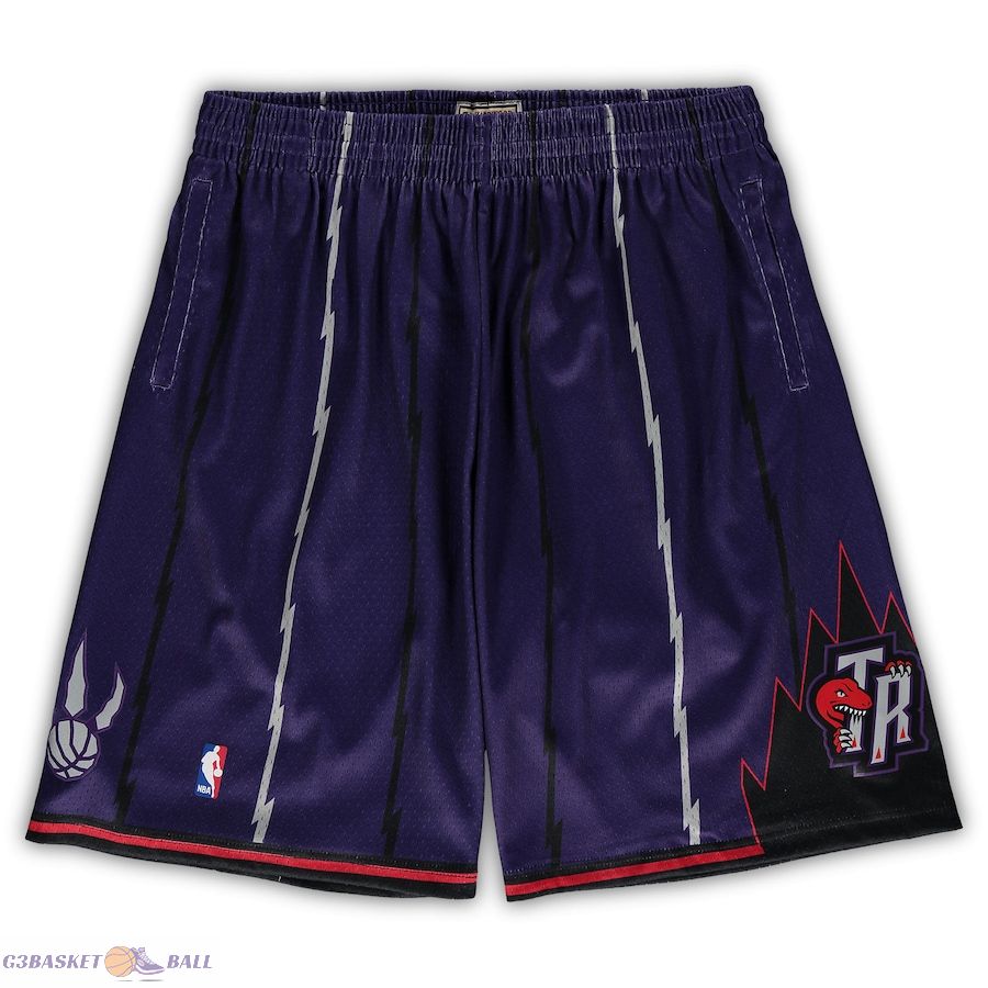 Men's Toronto Raptors Mitchell & Ness Purple Big & Tall Hardwood Classics Team Swingman Shorts