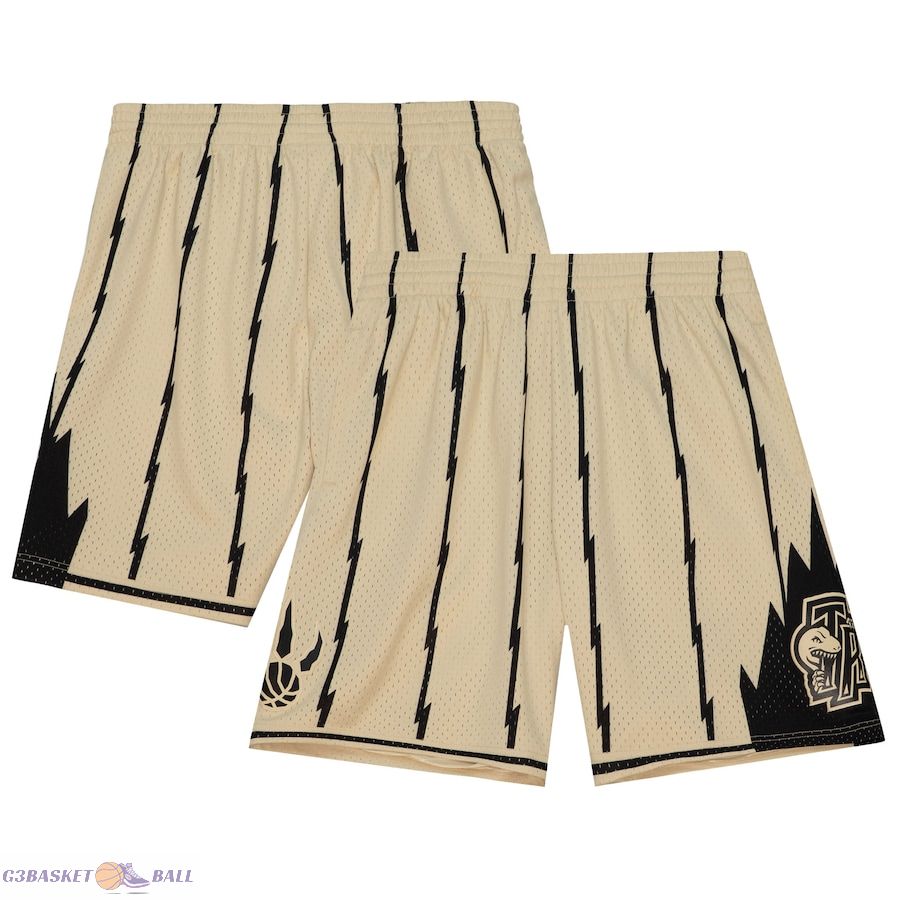 Men's Toronto Raptors Mitchell & Ness Khaki 1998-99 Hardwood Classics Swingman Shorts