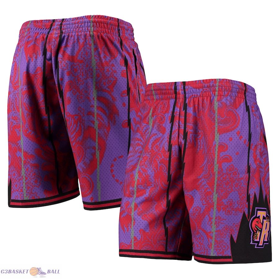 Men's Toronto Raptors Mitchell & Ness Purple Hardwood Classics Lunar New Year Swingman Shorts Men's Toronto Raptors Mitchell & Ness Purple Hardwood Classics Lunar New Year Swingman Shorts